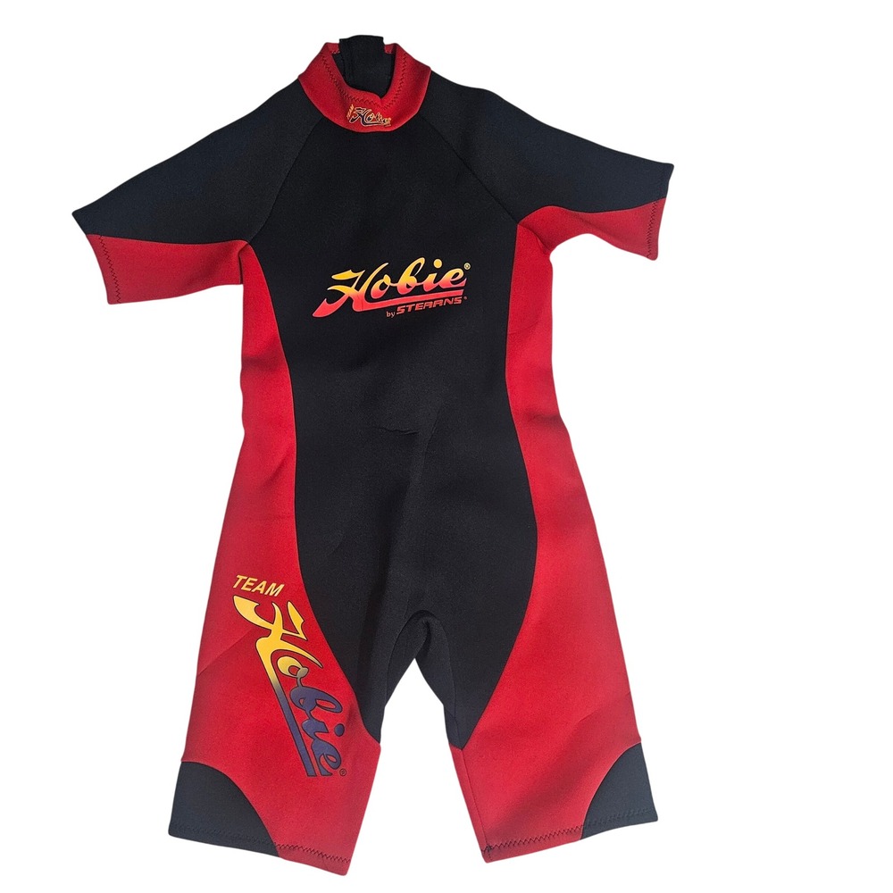 Vintage Hobie by Stearns Shorty Wetsuit Red Black Neoprene Spring Suit